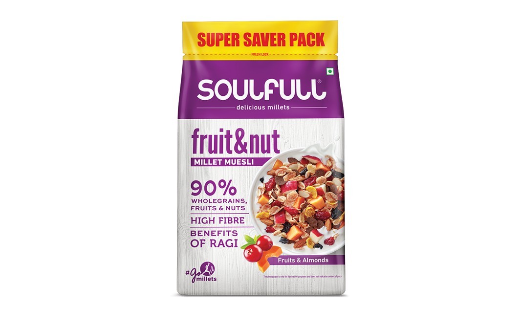 Soulfull Fruit & Nut Millet Muesli Fruit & Almonds   Pack  700 grams